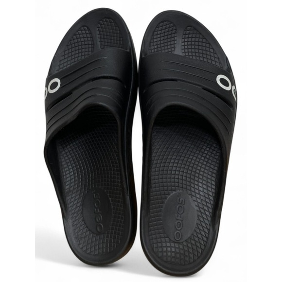Oofos OOahh Slide Sport Sandals Black 8 Recovery - Picture 5 of 8